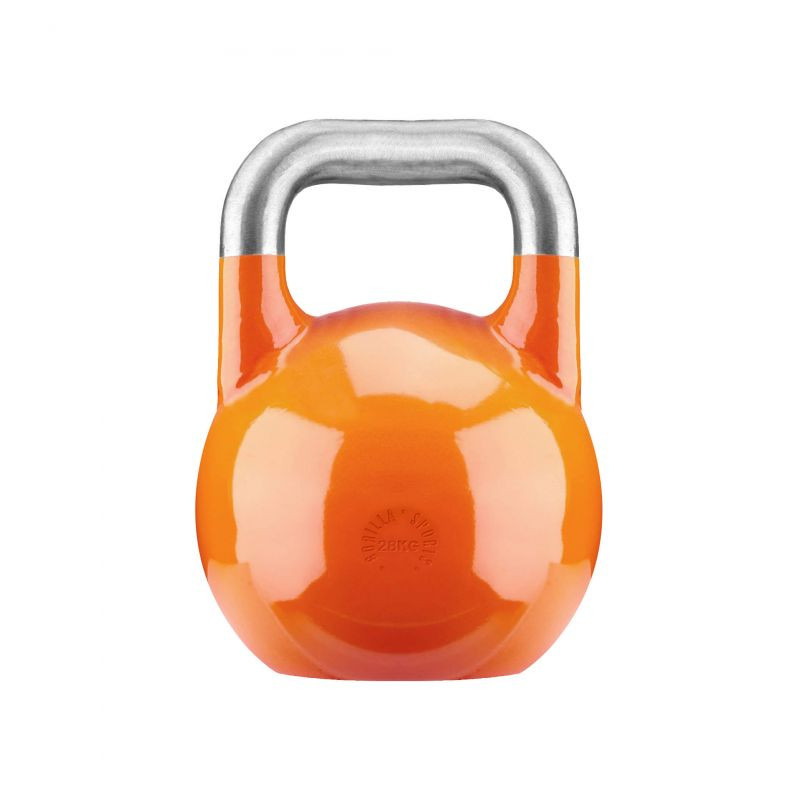 Gorilla Sports Soutěžní kettlebell, oranžový, 28 kg