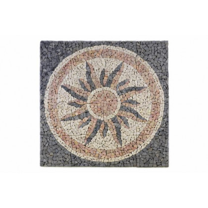 Mramorová mozaika - motiv slunce obklady 120x120