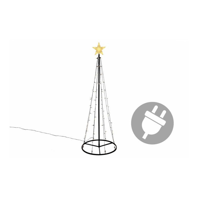 Vánoční dekorace - světelná pyramida stromek - 180 cm teple bílá