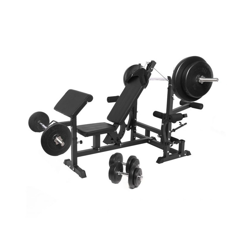 GORILLASPORTS Posilovací stanice se závažím 105 kg, černá