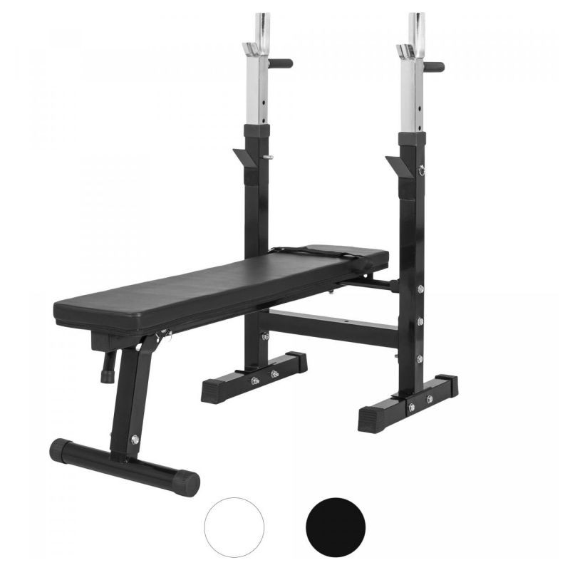 Gorilla Sports Posilovací sklápěcí lavice se stojanem, černá