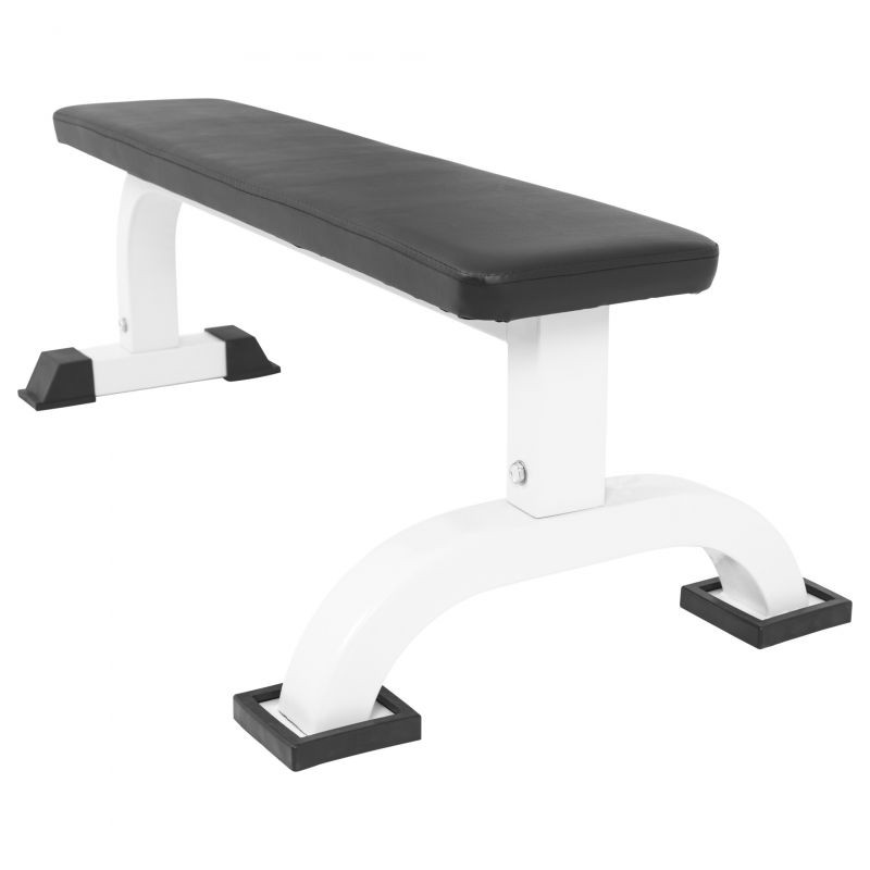 Gorilla Sports Rovná posilovací lavice, 110 cm, bílá