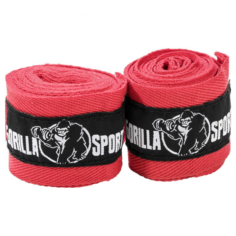 Gorilla Sports boxerské bandáže, 255 cm, červená