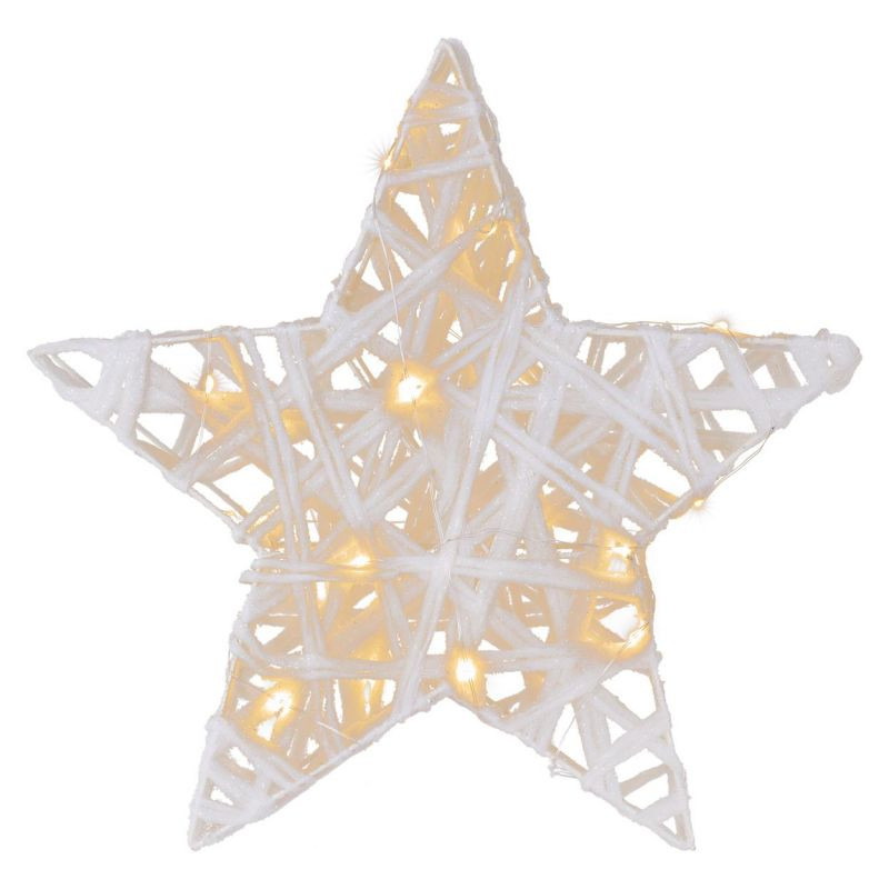 Třpytivá hvězda, teplá bílá, 20 LED, Ø 30 cm