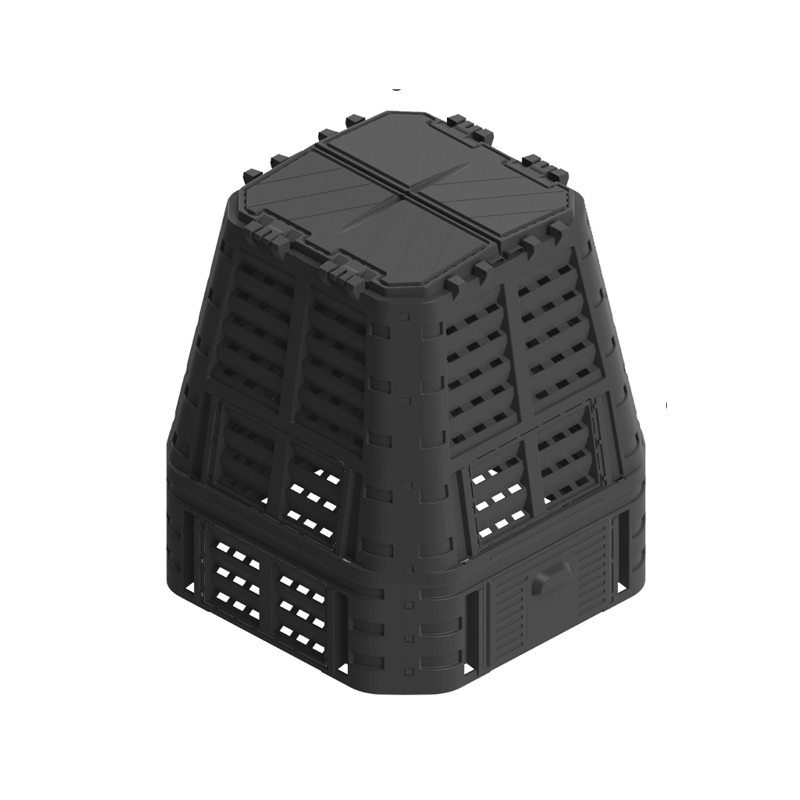 Zahradní plastový kompostér, černý, 740 L