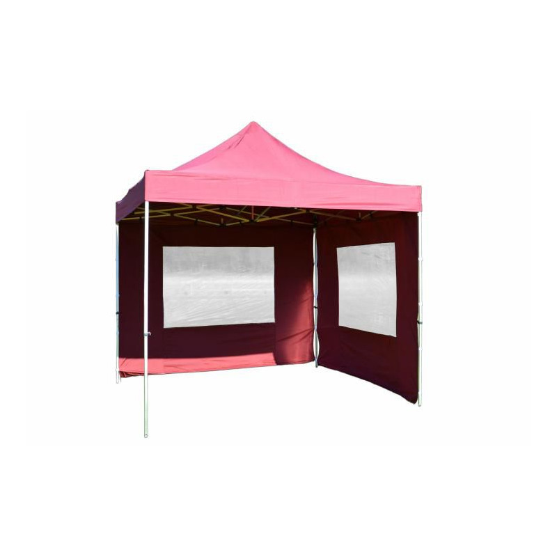 Zahradní párty stan nůžkový PROFI 3x3 m vínový + 2 boční stěny
