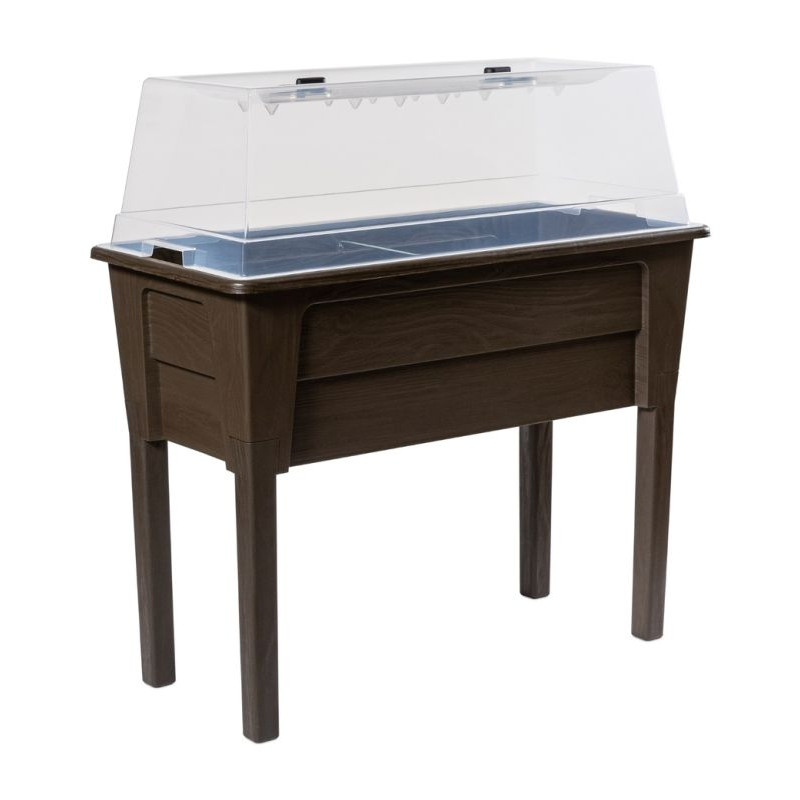 NIAGARA vyvýšený plastový květináč, hnědá