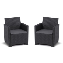 MARIE set 2 kusů zahradních křesel, grafit