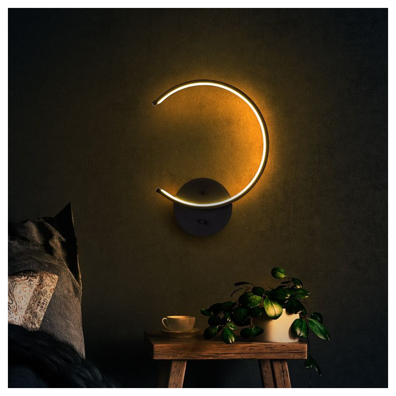 Nástěnné LED osvětlení, 33 x 46 x 6 cm, černé